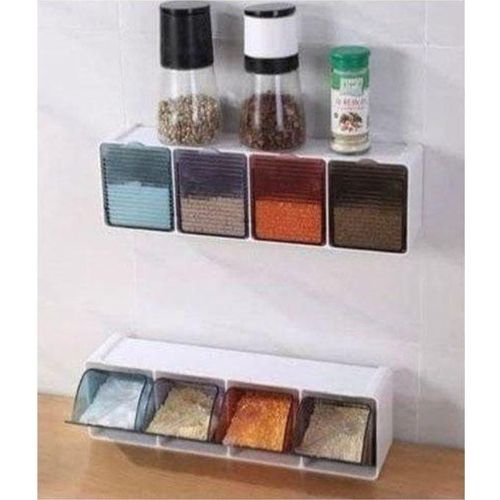 Generic Boîte D'assaisonnement Murale à 4 Grilles Avec Cuillère - image 3