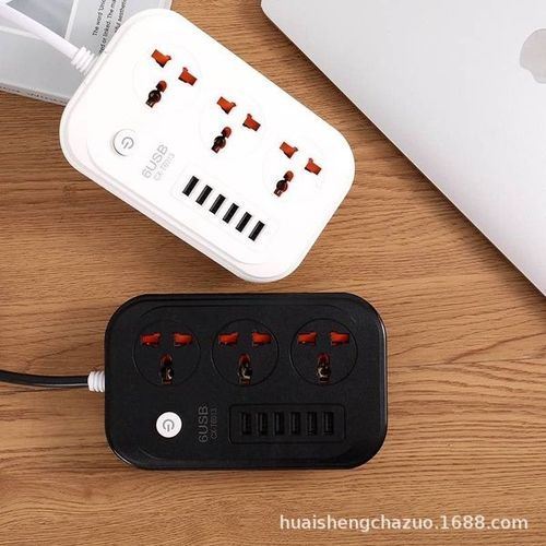 product_image_name-Generic-Multiprise Ralonge 3 Prise  Et 6 Port USB  Gris / Noir-1