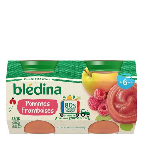 blédina Bledina Pots Pour Bébé Dès 6 Mois - Pommes Framboises 4 X