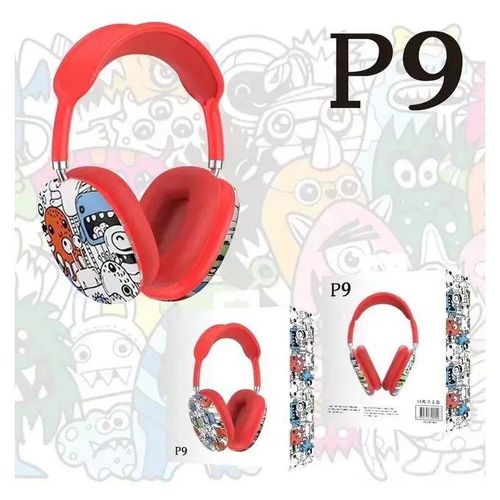product_image_name-Generic-Casque Bluetooth P9 Nouveauté Coloré Rouge - Prend Mémoire-1