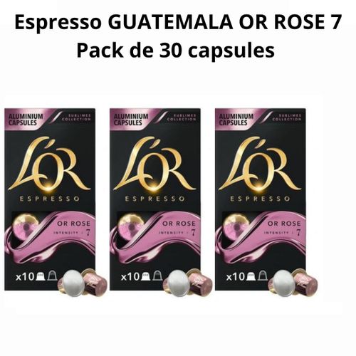 L'Or Espresso Nespresso L'OR CAPSULES ESPRESSO OR ROSE INTENSITE 7 (PACK  3x10 CAPSULES 30) - Prix pas cher