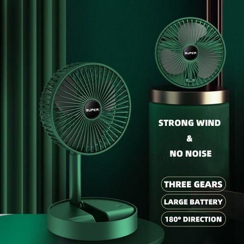 product_image_name-Generic-Ventilateur De Bureau Pliable à Faible Bruit Ventilateur D'été Personnel électrique 3 Vitesses Réglables, Gadgets De Table Vert-6