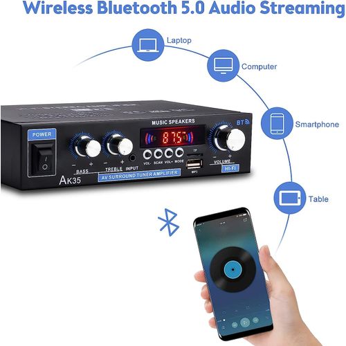 Bluetooth 5.0 Stéréo Audio Récepteur Amplificateur, Mini Hi-FI