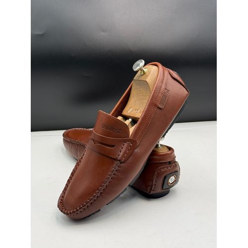 Fashion baladeuse homme en cuir marron