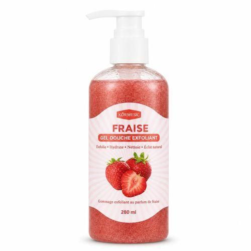 Generic Gel douche exfoliant à la fraise – 280 ml