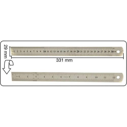 Generic Super règle en acier 30 cm/10 inch graduation mm - image 2