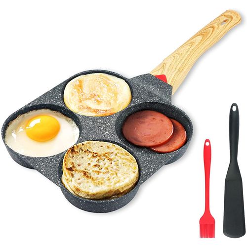 Generic Poêle à Œufs 4 Compartiments – Antiadhésive & Induction – Manche Isolant