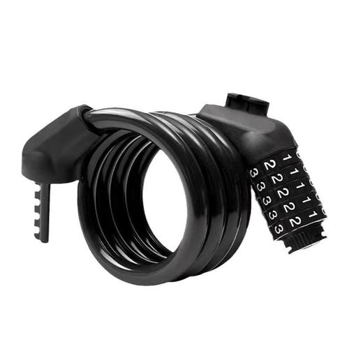 Generic 5 Digit Combination Bicycle Lock (With Lock Frame) - Black