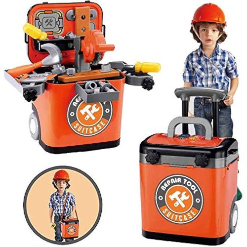 product_image_name-Generic-Coffret à outils factice pour enfant avec sac de rangement à tirette, 23 accessoires de jeu de rôle pour la construction et l'ingénierie, atelier d'outils de réparation pour bricoleur.-1
