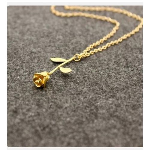 product_image_name-3D Fashion-Belle Chaîne femme Doré 45cm En Acier Inoxydable Pendentif Rose idéal cadeau pour saint  valentin , anniversaire, mariage -1