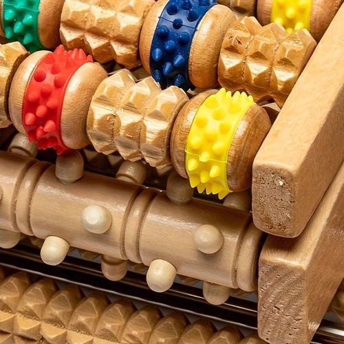 product_image_name-Generic-Wooden Massager with 46 Spikes, Foot Reflexology Roller, Acupressure Massage Tool, Soothing Sore-2