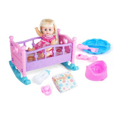 Generic Jouets D'alimentation Véritable Ensemble De Jeu De Poupée En  Silicone à Vendre Avec Lit De Poupée De Bébé - Prix pas cher