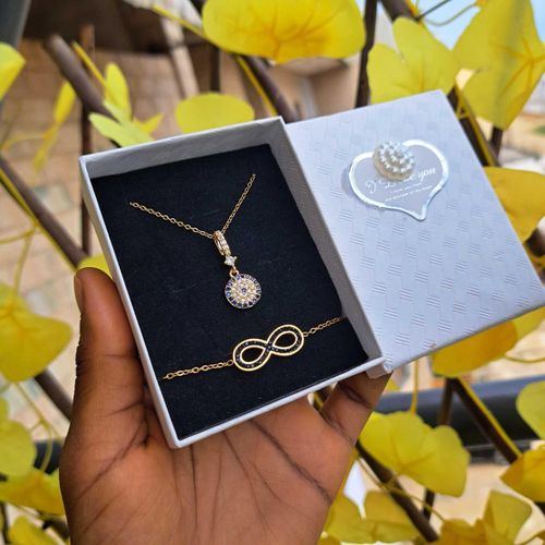 product_image_name-Fashion-Bijoux chaîne femme fatima doré 2en1 chaîne bracelet pendentif ensemble bijoux accessoire femme inox luxe mode stylé femme cadeau femme coffret cadeau anniversaire femme fête mere Saint Valentin Mariage amour cœur -3