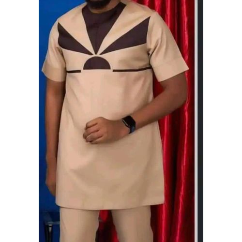 product_image_name-Fashion-Complet Homme Manches longues - En Coton Glassé - Bleu-1