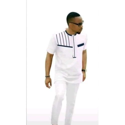 Fashion Ensemble Tunique Homme Manche Courte De Couleur Blanche Prix pas cher Jumia CI