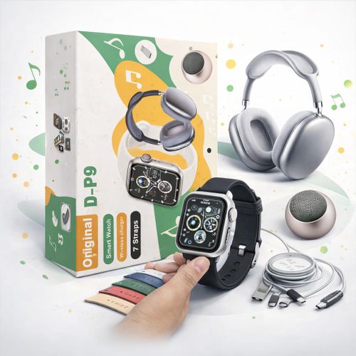 product_image_name-Gm-Smartwatch Montre Connectée Série 9 + Casque Bluetooth + Mini Boomer + 7 Bracelets + Câble 3-en-1 + Adaptateur Type-C -2
