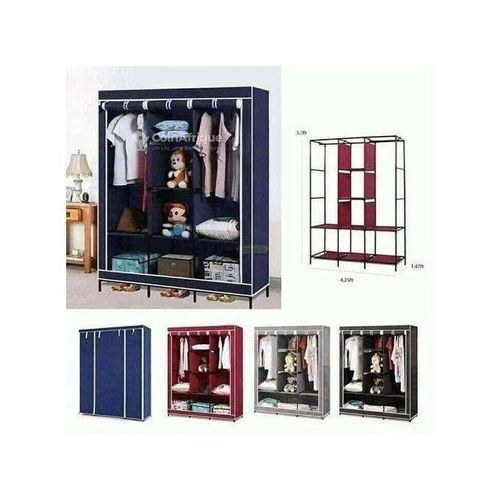 Generic Avec 3 Battants à Housse Placard Armoire Démontables 08 Compartiment NB - image 4