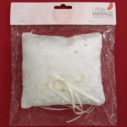 Generic Coussin Porte-Alliance Satin & Dentelle – Collection Mariage