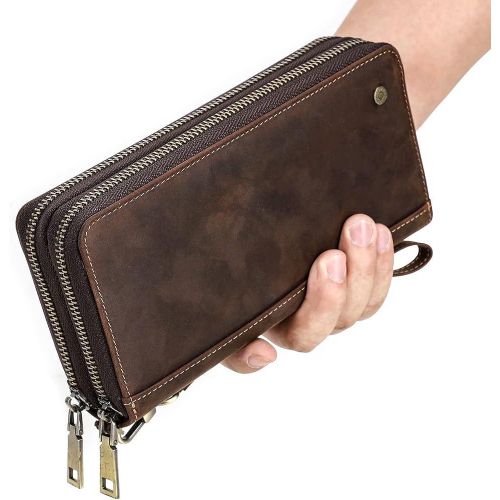 Generic  Portefeuille Long Double Zippé en Simili Cuir – Marron - image 2