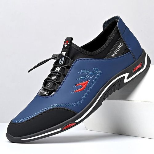 AIDAILU Chaussures de Ville Mocassins Pour Hommes PU - Bleu - image 8