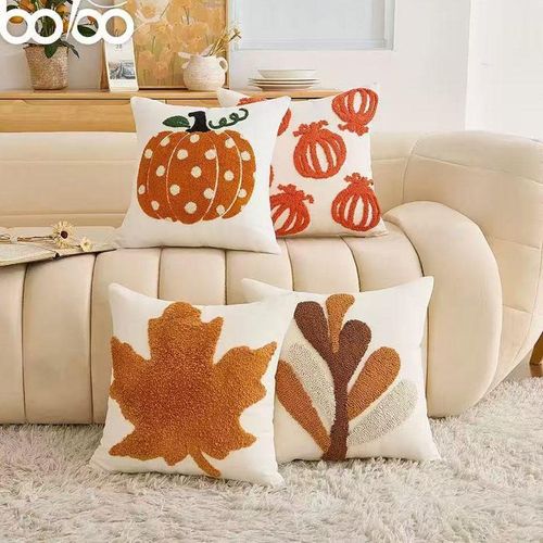 product_image_name-Generic-Pieces(4) Coussin de canapéMotifs de citrouilles et de feuilles  KD4545-025-1