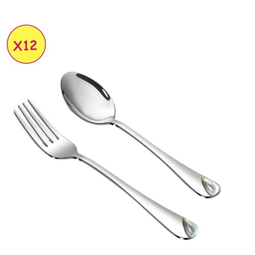 product_image_name-Generic-Lot De 12 Couverts ( 6 Cuillères Et 6 Fourchettes )-2