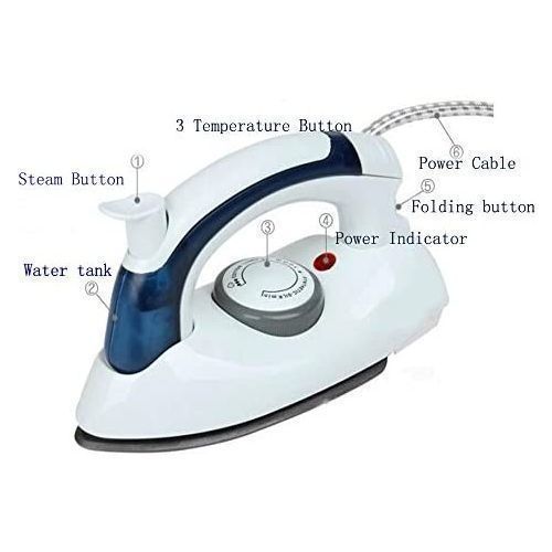 Generic Fer A Repasser Pliable à Vapeur Mod1 - Blanc/bleu - image 4