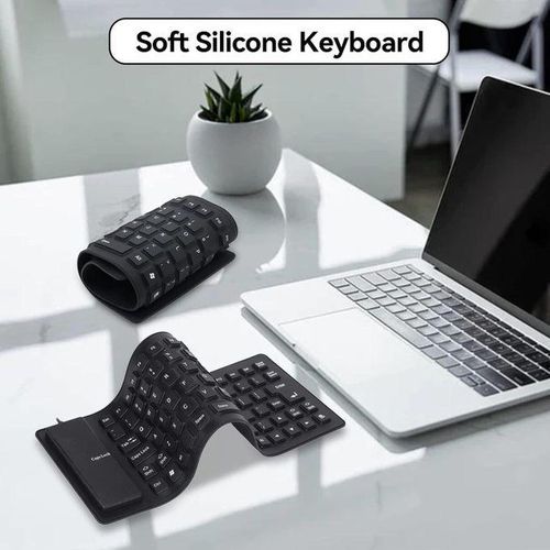 Generic Chic Claviers D'ordinateur Flexible à Fil USB - image 3