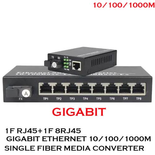 Generic Gigabit Transceiver Convertisseur De Media Converter Fibre Optique  Port Sc , à 8 Ports Gigabit RJ45 - Prix pas cher