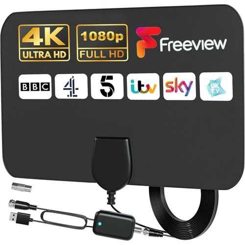 product_image_name-Generic-Antenne TV TECH Intérieure – Antenne TV Numérique Intérieure Longue Portée 600 Miles Amplifiée HD Antenne TV pour Freeview-1