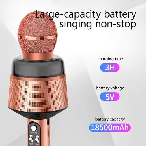 Wireless Speaker Microphone Karaoke Sans Fil Led - Prix pas cher