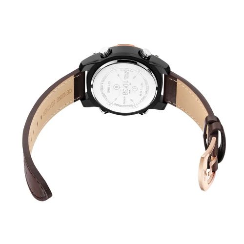 Megir Montre Homme Quartz Bracelet En Cuir Roulette Pour