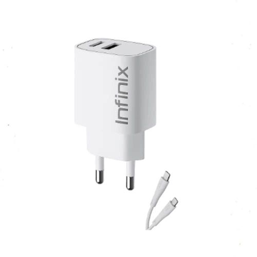 Infinix  charge rapide authentique 18 W avec câble de type C U180XED+XDC13 BLANC