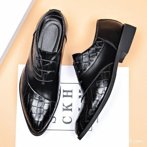 product_image_name-GLARPEBIE-Chaussures habillées en cuir pour hommes, chaussures Oxford formelles à bout pointu avec lacets, chaussures de smoking d'affaires - Noir-2