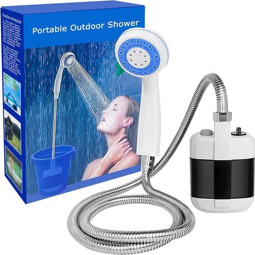 Douche De Camping Portable WADEO – Autonomie 140 Min – 5 Pression – Étanche IPX8 – Compatible Seau 20L – Pour Rando, Van - 5