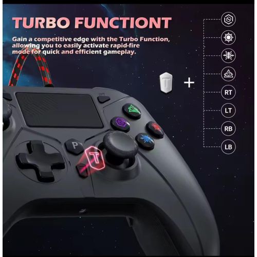 product_image_name-No Band-Manette filaire RGB pour PS5 Pro/Slim, PS4 et PC avec éclairage LED, double vibration, pavé tactile, audio 3,5 mm, fonction Turbo et Macro-3