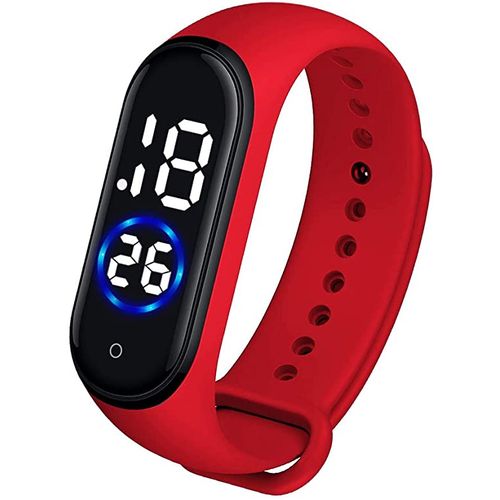 Generic Montre Bracelet Silicone Affichage LED Rouge Prix pas