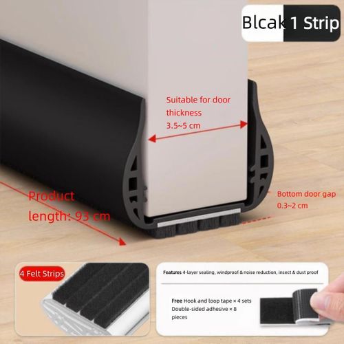 Generic 1 joint d'étanchéité de porte réglable, en PVC, bloqueur d'interstices coupe-vent - image 2