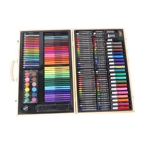 Generic Kit De Dessin 180 Pièces Avec Boîte En Bois - image 8