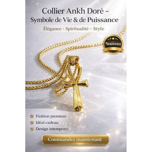 product_image_name-Generic-Collier Pendentif Croix Ankh Dorée – Bijou Tendance Unisexe BN-1
