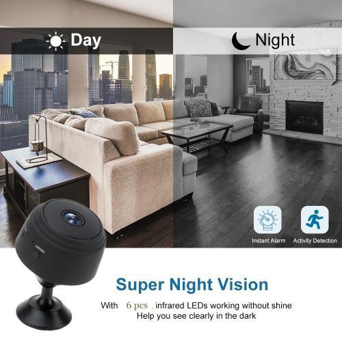 Mini Camera Espion de surveillance sans Fil avec enregistrement exterieur  portable pourmaison interieur HD 1080P bebe sécurité