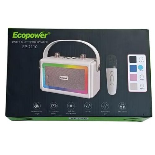 Generic Enceinte Bluetooth Portable – Avec Microphone Sans Fil et Lumières LED - image 3