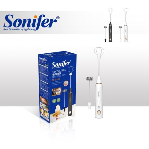 product_image_name-Sonifer-Mousseur à Lait Rechargeable USB - 3 Vitesses - 2 Têtes Inox-1