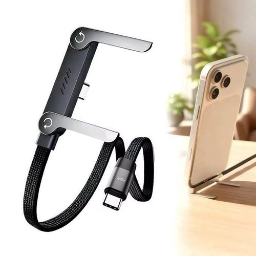 Generic un kit de câble de charge rapide 240W Type-C avec support de téléphone pliable (Type-C - image 4