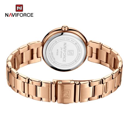 product_image_name-Naviforce-Montre Femme De Luxe, à Quartz, Analogique - Acier Inoxydable - Nouvelle Collection N5030 - Rose/Or-3