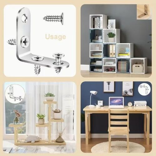 product_image_name-Generic-Ensemble de 10 équerres d'angle en acier inoxydable en forme de L, avec vis.-5