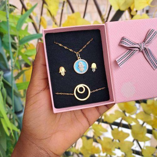 product_image_name-Fashion-Bijoux chaîne femme fatima doré 3en1 chaîne bracelet pendentif ensemble bijoux accessoire femme inox luxe mode stylé femme cadeau femme coffret cadeau anniversaire femme fête mere Saint Valentin Mariage amour cœur -2