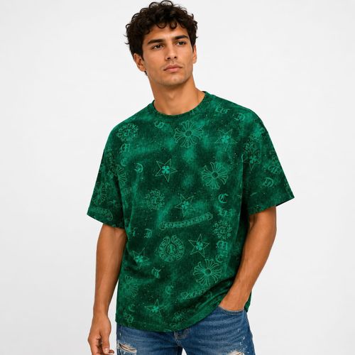 Fashion T-shirt Oversize Manches Courtes - Vert