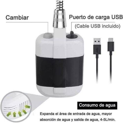Generic Super Pompe De Douche De Camping ABS Avec Batterie électrique Pour Une Utilisation En Extérieur... - image 5