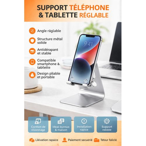product_image_name-Generic-Support Pliable Universel pour Téléphone & Tablette – Angle Réglable et Stable-1